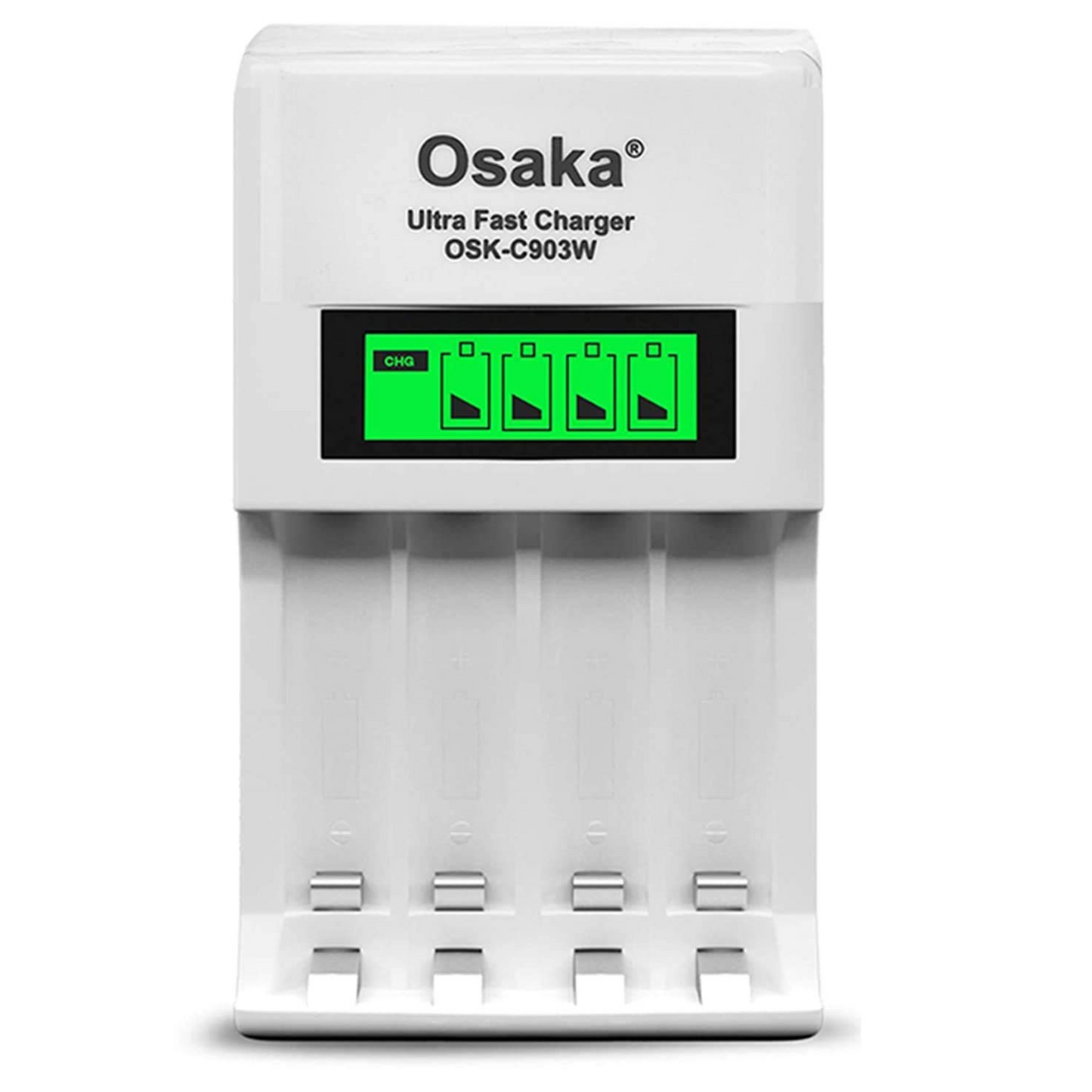 Osaka Ultra Fast Charger OSK-C903W LCD Charger for AA and AAA Ni-mh Rechargeable Batteries (White)