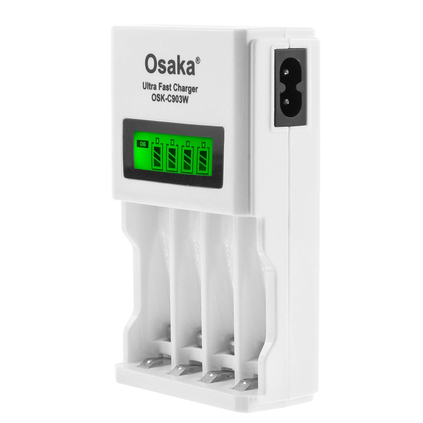 Osaka Ultra Fast Charger OSK-C903W LCD Charger for AA and AAA Ni-mh Rechargeable Batteries (White)