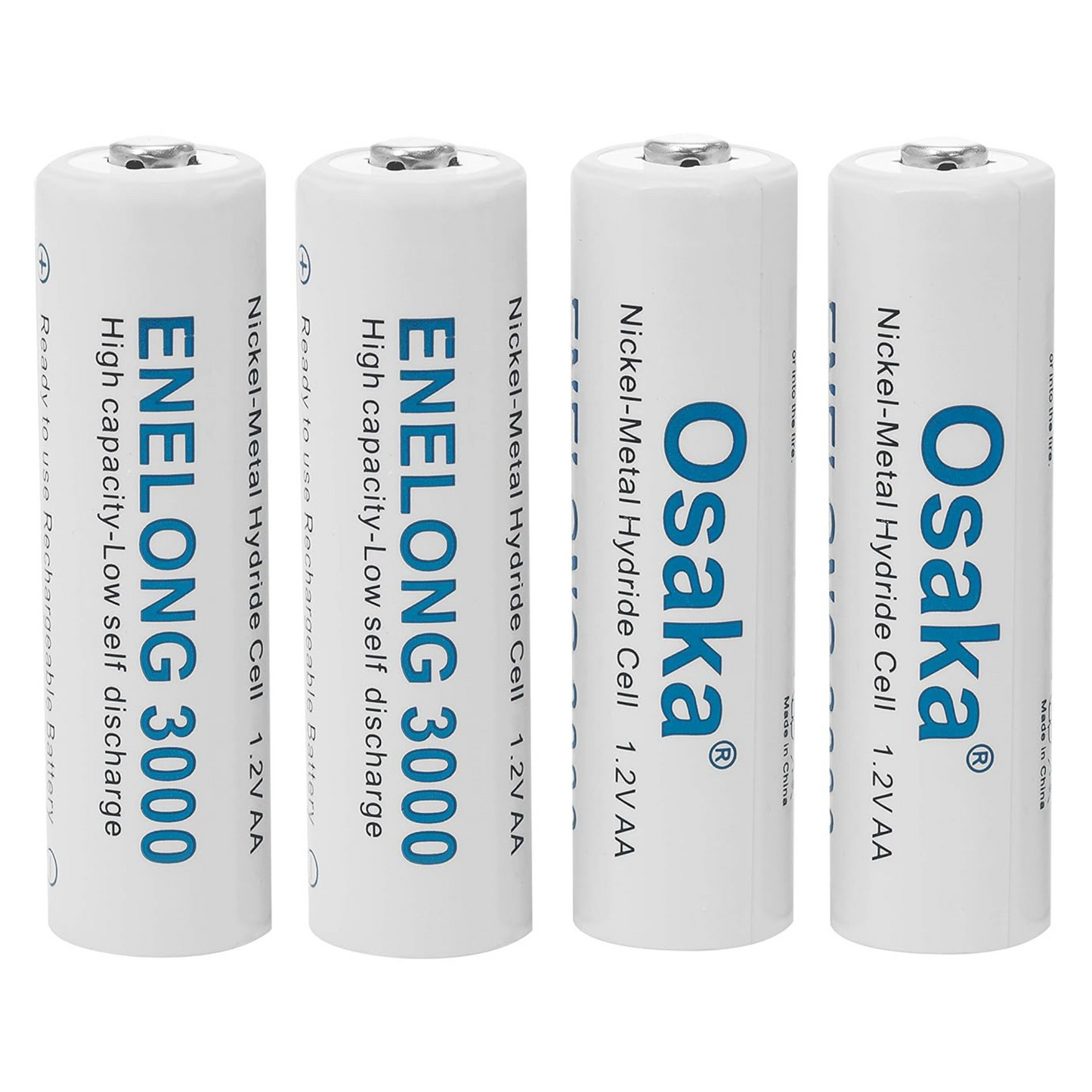 Osaka NI-MH HR06 4xAA 3000mAh Enelong Rechargeable Battery Set for Camera Flashes, Mic, Toys, Remote.