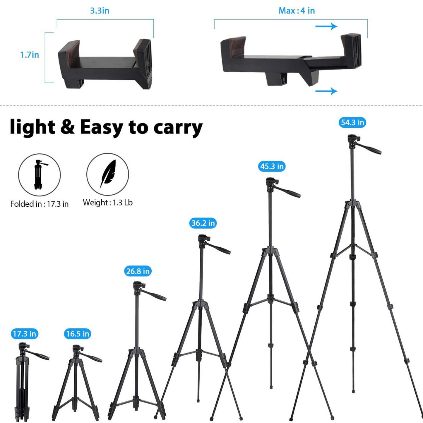 Osaka OS 550 Tripod 55 Inches (140 cm) with Mobile Holder